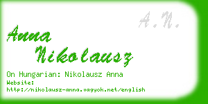 anna nikolausz business card